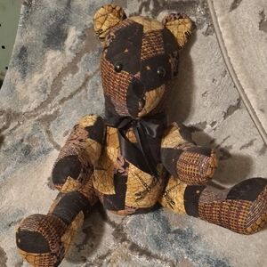 Patchwork Teddy Bear Home Accent